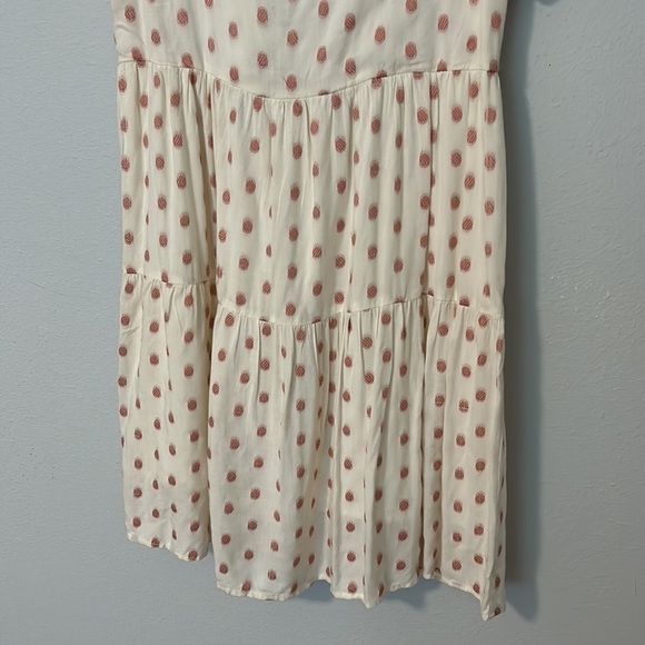 NWOT Jessica Simpson ivory babydoll dress with pink polka dots. Women’s size M. - Picture 3 of 7